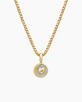 SY Heart Amulet in 18K Yellow Gold with Diamonds, 13.5mm